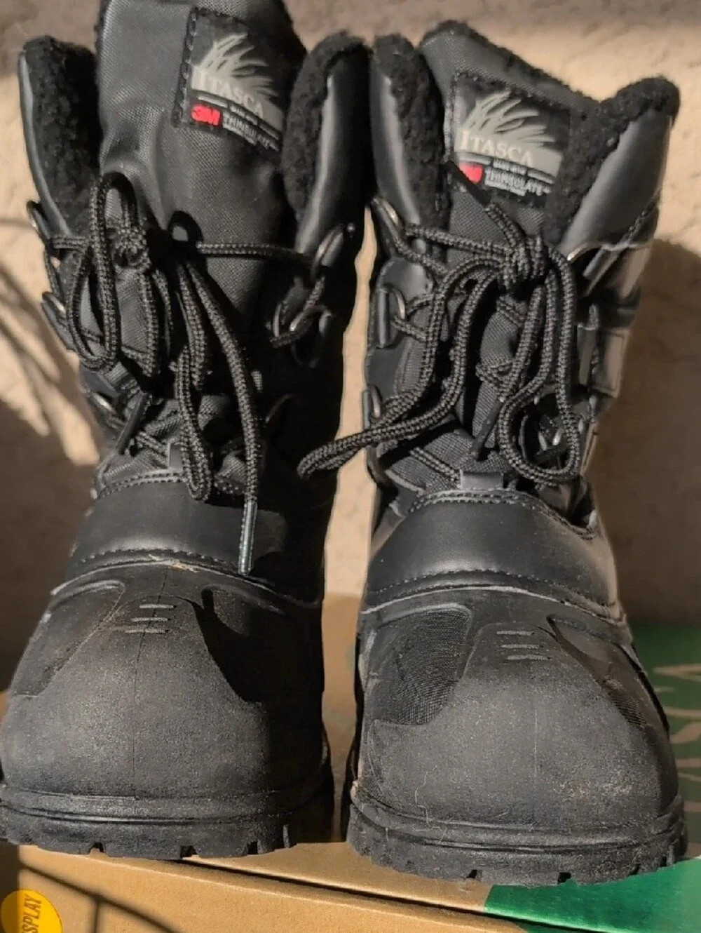 NEW ITHACA Black Lace-Up Ice Pack Insulated SNOW BOOTS Boys Size 3